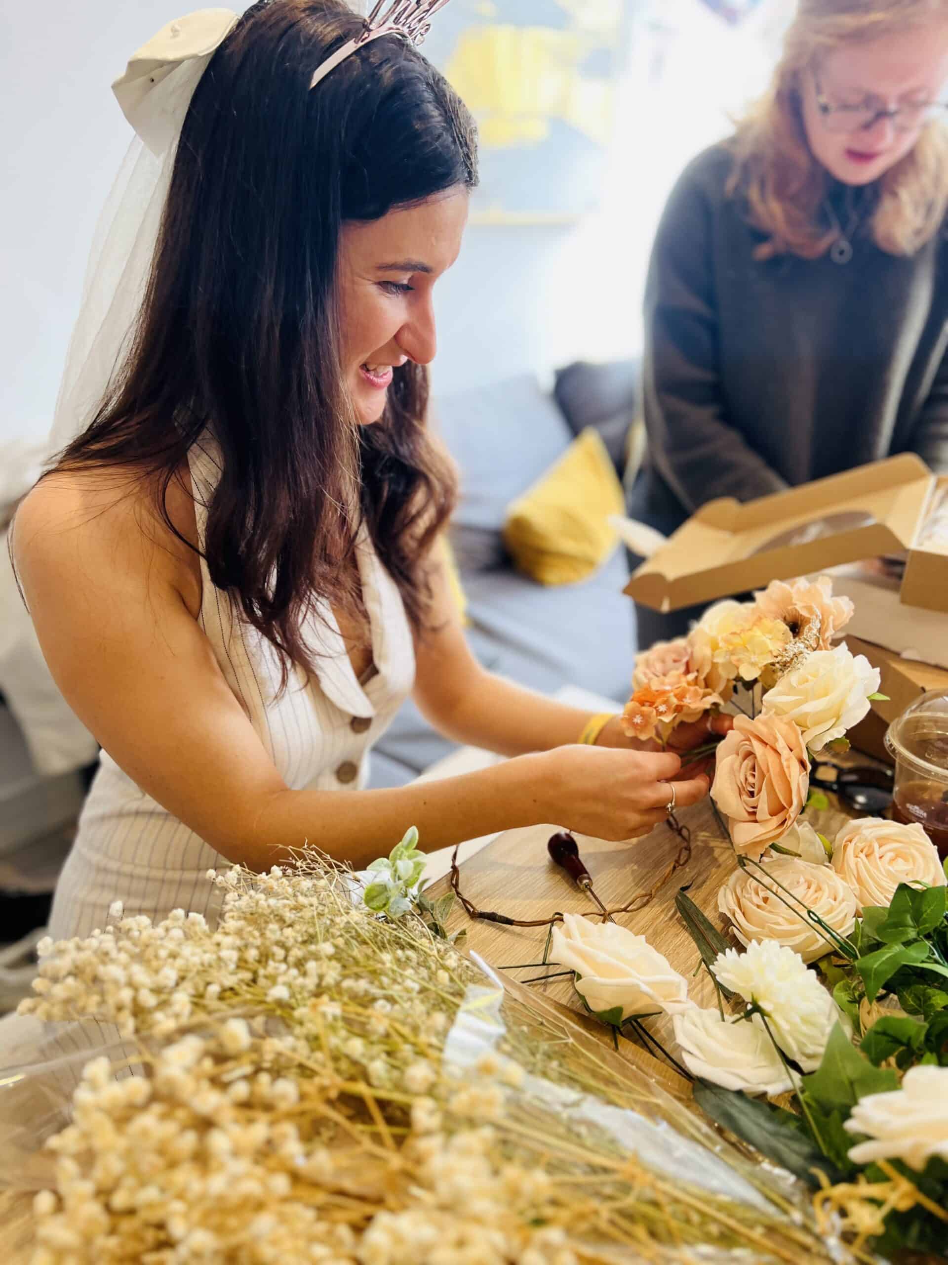 flower crown workshop for hen party